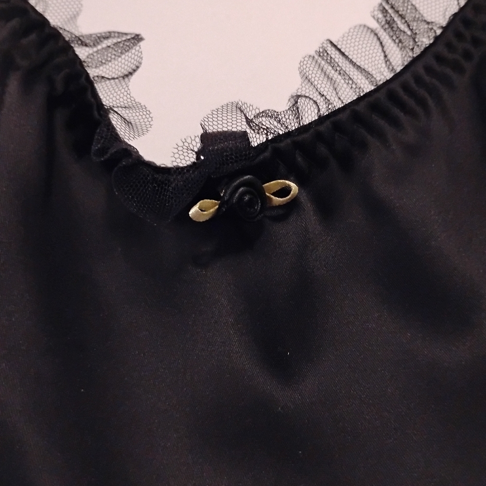 Black Ruffled Mini Dress - Picture 3 of 7